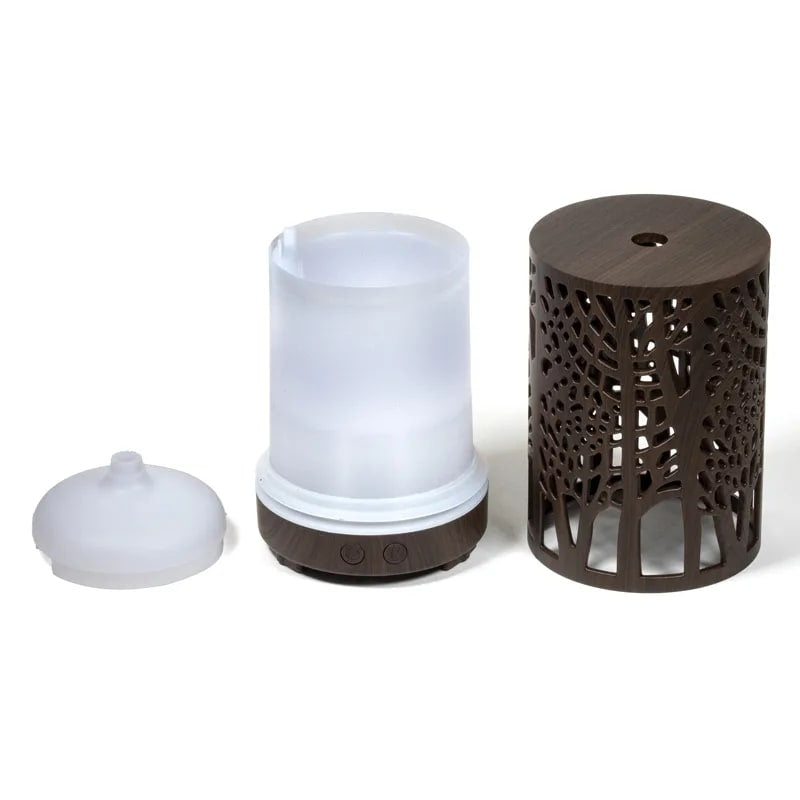 Ultrasonic aroma diffuser “Zen Forest”-Ηλεκτρικός διαχυτής αρώματος για Αιθέριο έλαιο - χρώμα καφέ . Περιεκτικότητα 200ml Μέγεθος:9,3x15,7cm - mykarma.gr