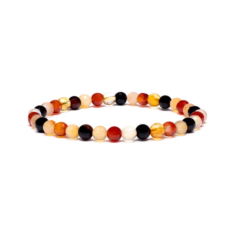 Βραχιόλι απο Κεχριμπάρι (Amber)-ελαστικό.Διαστάσεις 19cm Χάντρες: ± 5mm. - mykarma.gr