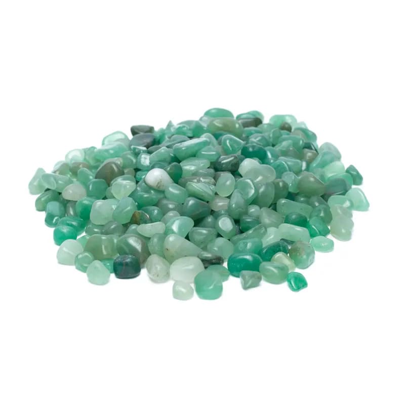 Φυσικό ορυκτό πέτρωμα- Πράσινη Αβεντουρίνη (Green Aventurine)-μικρές γυαλισμένες πέτρες.Βάρος:200γρ Μέγεθος: 1 εκ. - mykarma.gr