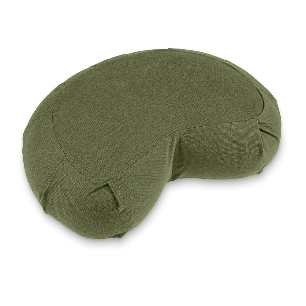 Lotuscrafts Μισοφέγγαρο Μαξιλάρι διαλογισμού Zafu Oil Green - οργανικό βαμβάκι .Μέγεθος: 42 x 30 x 15 εκ.Βάρος: 1,7 κιλά - mykarma.gr