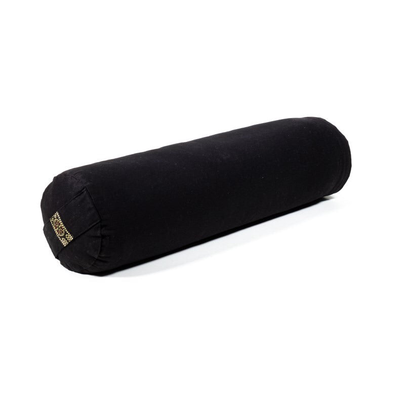 Στρογγυλό μαξιλάρι Bolster Mini για παιδιά - μαύρο - Οργανικό βαμβάκι γεμάτο με φαγόπυρο.Διαστάσεις: 12 × 40 εκ - mykarma.gr