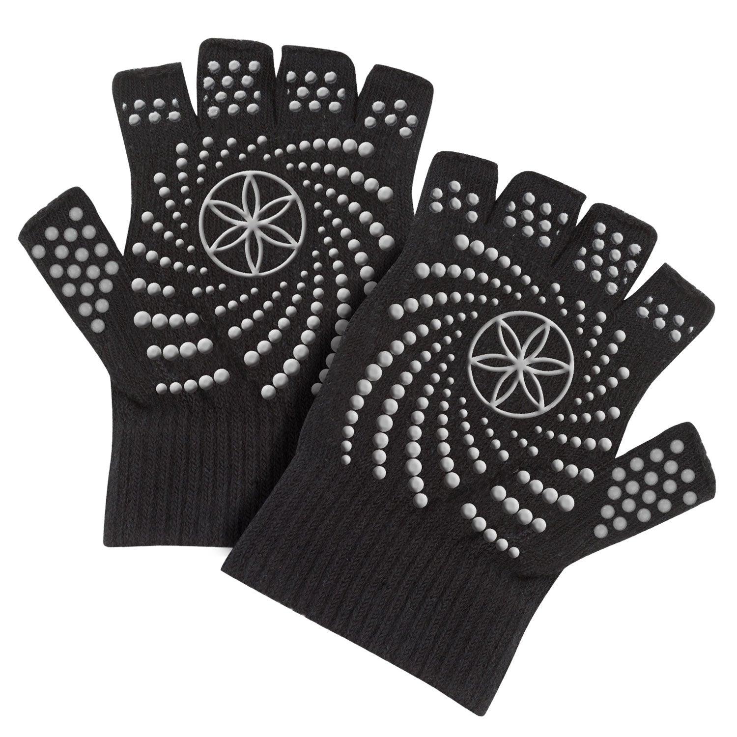 Gaiam Fingerless Grippy Yoga Gloves - Αντιολισθητικά Γάντια Γιόγκα με ανοιχτά δάχτυλα - mykarma.gr