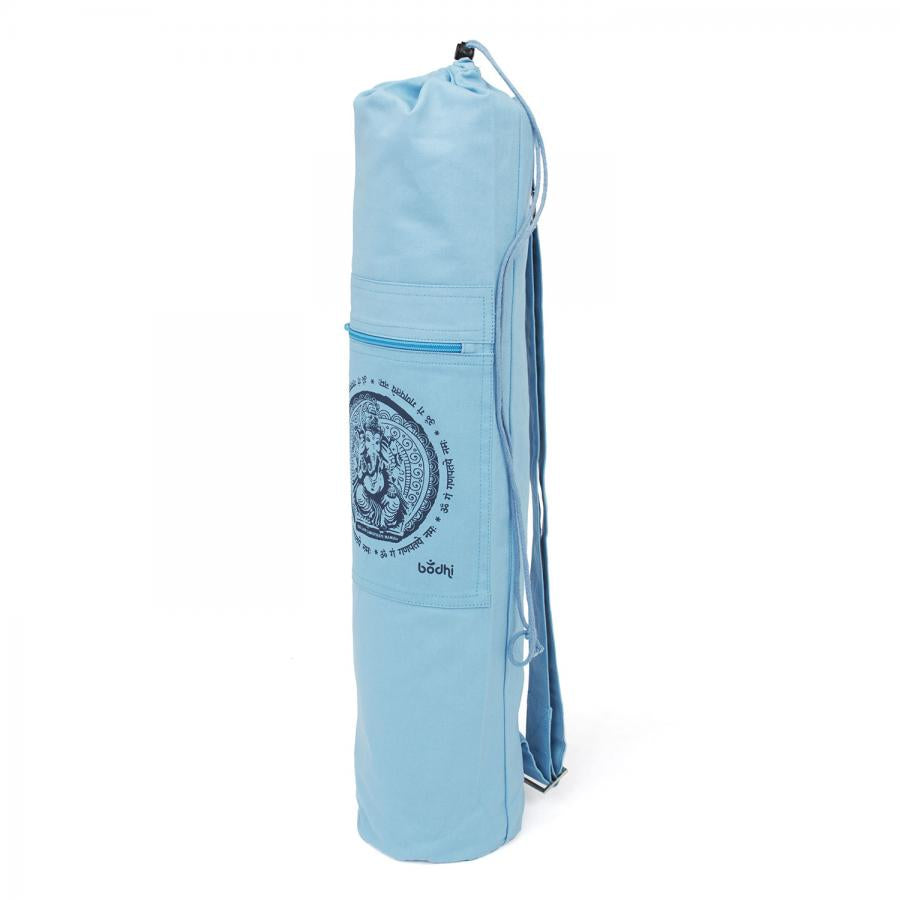 Bodhi Yoga Mat Bag Shakti - Τσάντα Μεταφοράς Ganesh για στρώμα με πρακτικό κορδόνι - βαμβάκι - blue . Διαστάσεις 70cm x 23cm - mykarma.gr