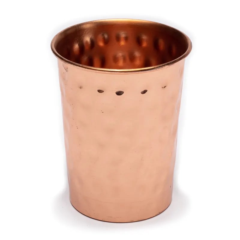 Χάλκινο Ποτήρι Νερού με όψη διαμαντιού 9 x 7,5 cm 250ml - mykarma.gr