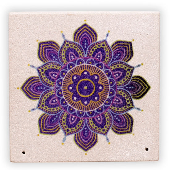 Βαση για Στικ απο Sandstone- λουλούδι Mandala-Διαστάσεις: 10 × 10 εκ - mykarma.gr