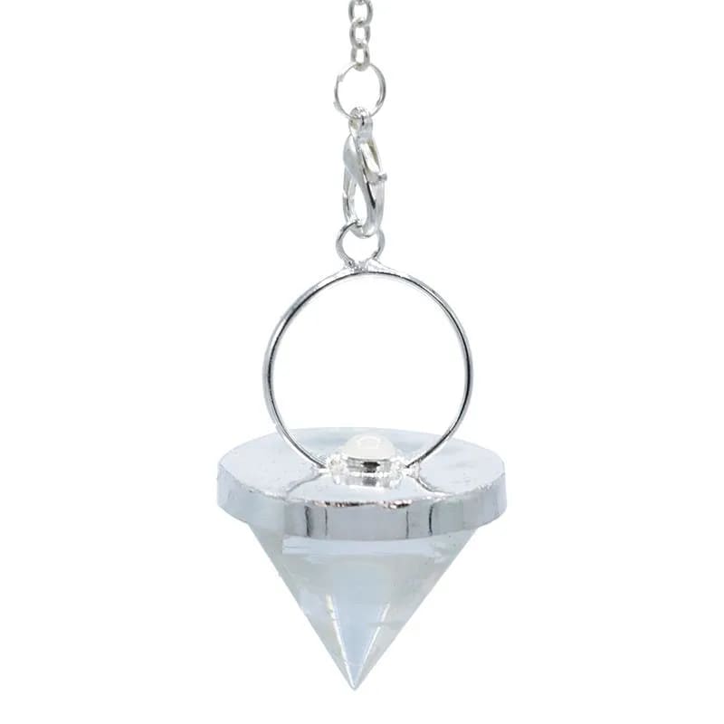Εκκρεμές (Pendulum) Rock Crystal-Λευκός Χαλαζίας- κωνικό σχήμα - σε μέταλλο.Βάρος: 13 g.Διαστάσεις: 3,2 εκ - mykarma.gr