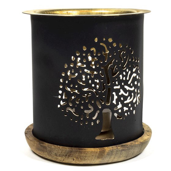 Καυστήρας για αιθέρια έλαια «Tree of life»μεταλλική με ξύλινη βάση.Διαστάσεις: 9 x 8 cm Βάρος:120 g - mykarma.gr