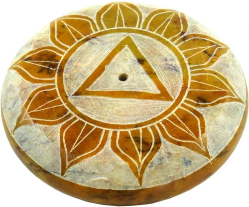Βάση Στικ από ινδική σαπουνόπετρα - 3o Chakra Solar Plexus Manipura . Διαστάσεις: 1x5,5 cm. - mykarma.gr