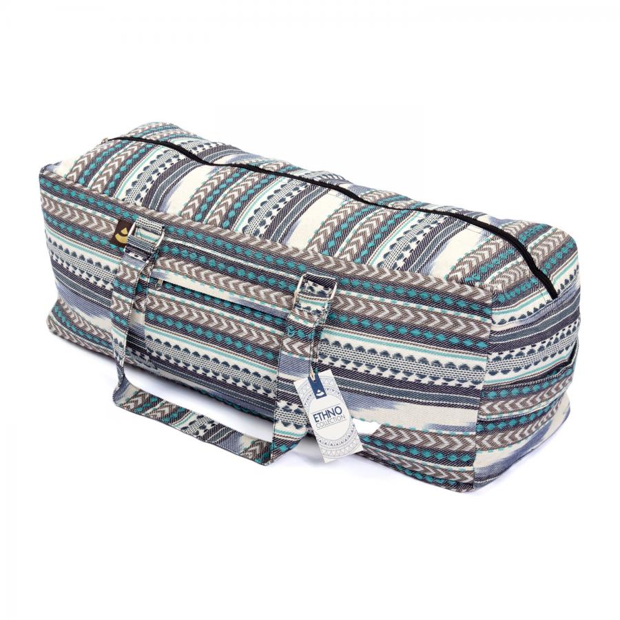 Bodhi Yoga Kit Mat Bag Ethno - Τσάντα Μεταφοράς για στρώμα - βαμβάκι - μαύρο/άσπρο/μπλε . Διαστάσεις 63cm x 20cm x 23cm - mykarma.gr