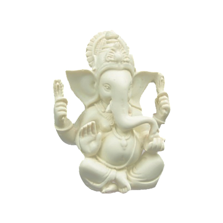 Άγαλμα Ganesh -Θεός της Τύχης - λευκό.Διαστάσεις: 9 × 12 cm - mykarma.gr
