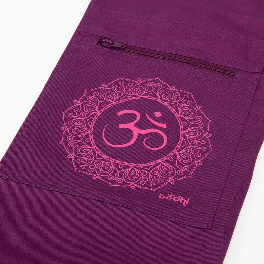 Bodhi Yoga Mat Bag Shakti - Τσάντα Μεταφοράς Ohm για στρώμα με πρακτικό κορδόνι - βαμβάκι - purple . Διαστάσεις 70cm x 23cm - mykarma.gr
