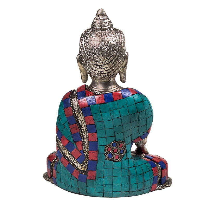 Βούδα Shakyamuni με διακόσμηση ψηφιδωτού.Βάρος: 2400gr.Διαστάσεις: 20 cm - mykarma.gr