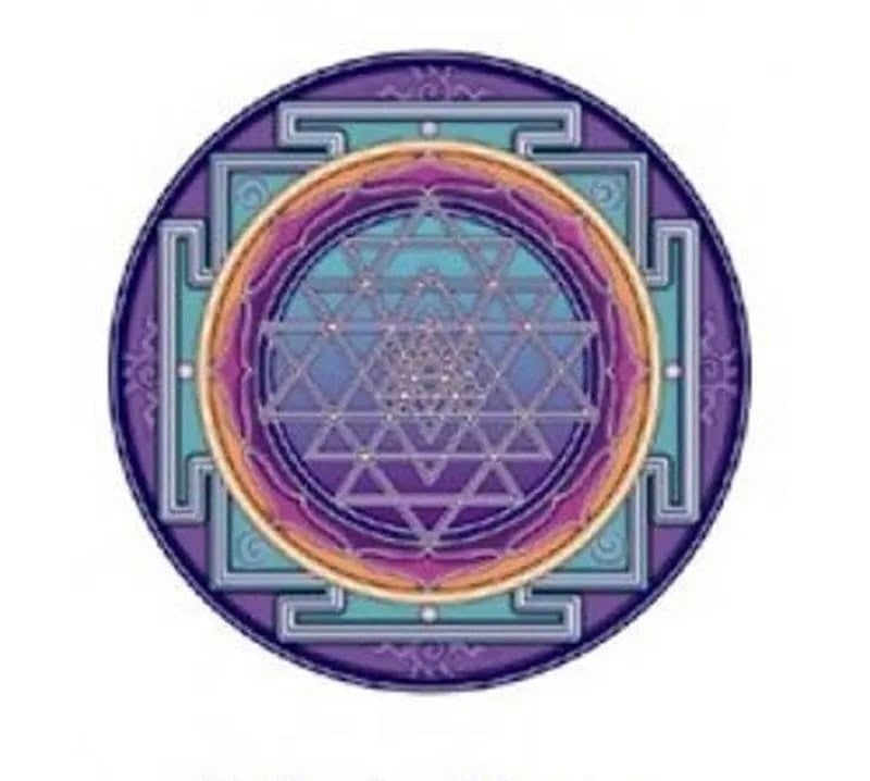 Κρεμαστά τοίχου - Αυτοκόλλητο Sri Yantra.Διαστάσεις: 10,5 εκ - mykarma.gr