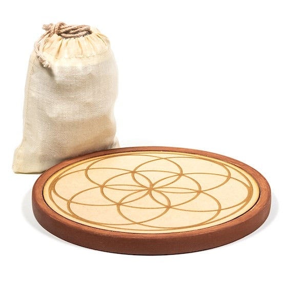 Wood Crystal Grid - Πλέγμα Κρυστάλλων Πλούτου & Αφθονίας-Prosperity.Με 13 ημιπολύτιμους λίθους & ξύλο 15cm. - mykarma.gr