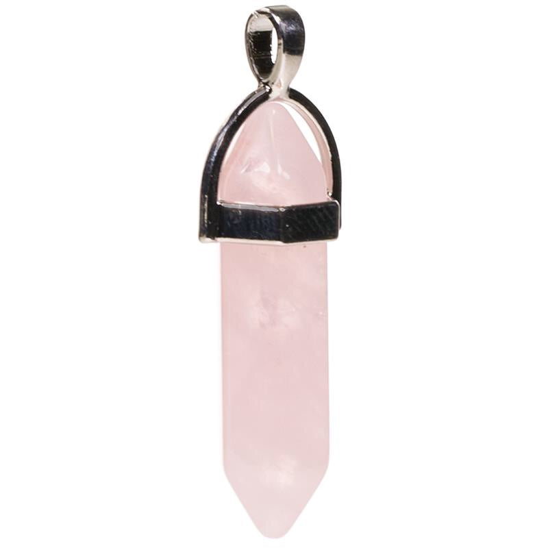 Κρεμαστό Μενταγιόν-Ροζ Χαλαζίας-Rose Quartz.Διαστάσεις: 4 εκ. - mykarma.gr