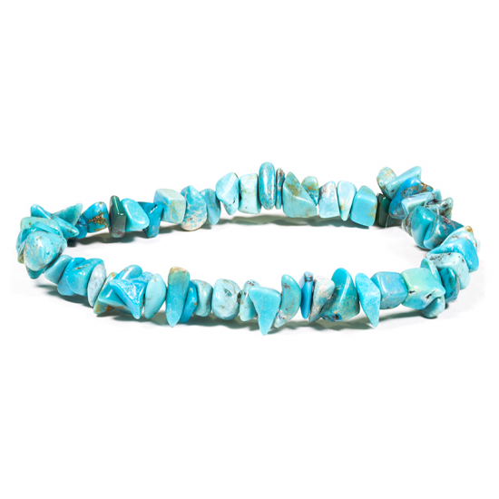 Βραχιόλι - σταθεροποιημένο Τυρκουάζ,χωρίς προσθέτω χρωμα-ελαστικό. - mykarma.gr
