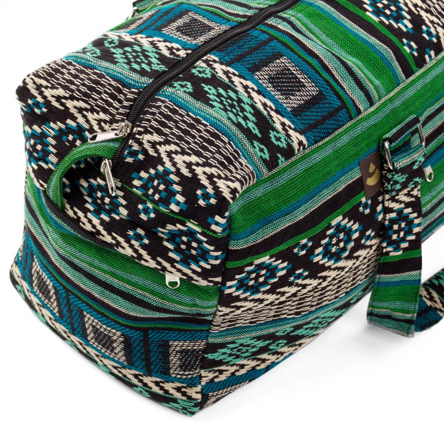 Bodhi Yoga Kit Mat Bag Ethno - Τσάντα Μεταφοράς για στρώμα - βαμβάκι - μαύρο/άσπρο/πράσινο . Διαστάσεις 63cm x 20cm x 23cm - mykarma.gr