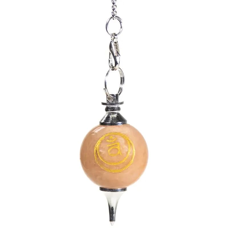 Εκκρεμές(Pendulum) από Πορτοκαλί Αβεντουρίνη (Orange Aventurine)-2 Chakra Swadhisthana 16 εκ 22 γρ - mykarma.gr