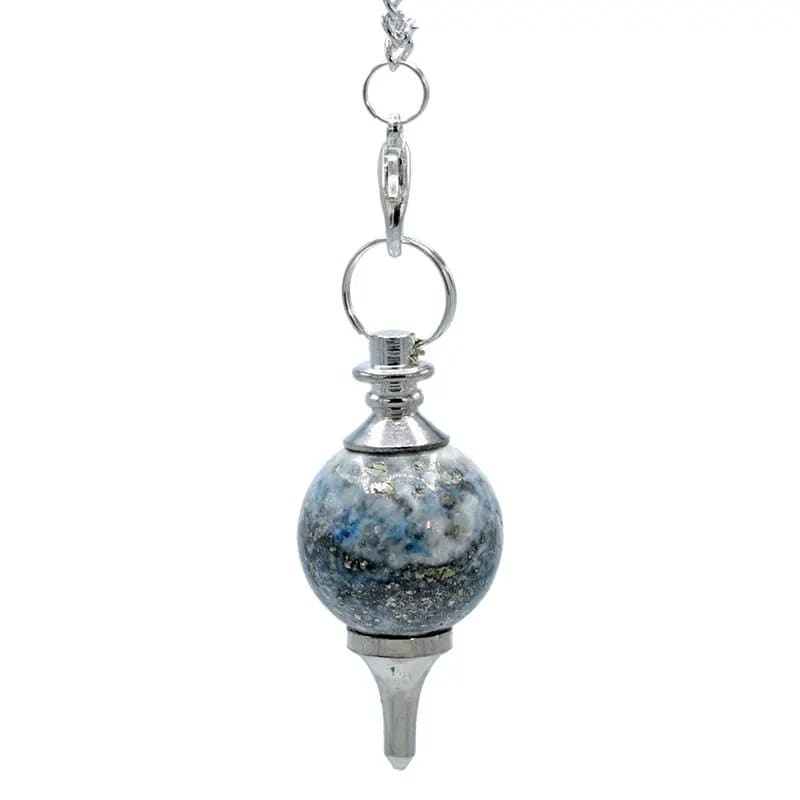 Εκκρεμές (Pendulum) Λάπις Λάζουλι (Lapis Lazuli)- σφαιρικό σχήμα - σε μέταλλο.Βάρος: 12 g.Διαστάσεις: 3,5 × 1,7 εκ - mykarma.gr