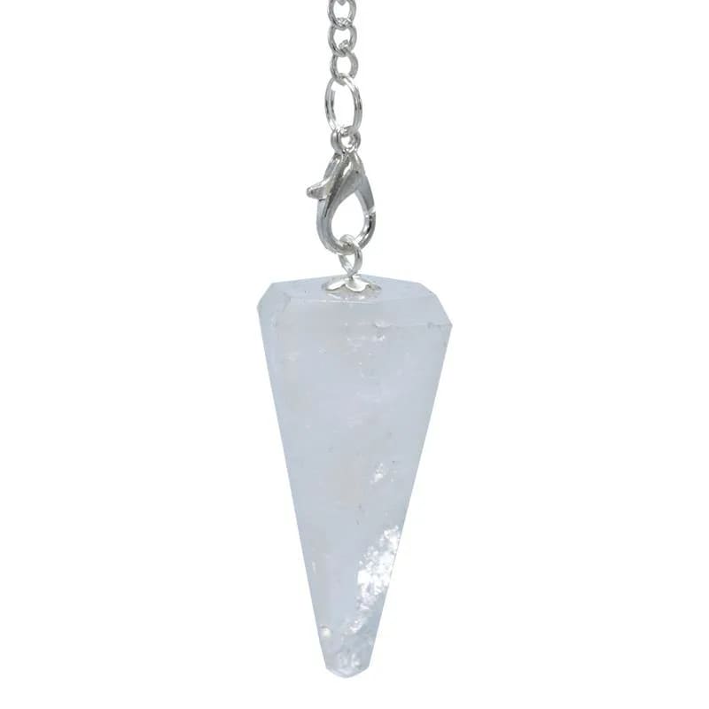 Εκκρεμές (Pendulum)Λευκός Χαλαζίας (White Quartz) & 7 Chakra ημιπολύτιμες πέτρες.Βάρος: 15 g.Διαστάσεις: 3 εκ - mykarma.gr