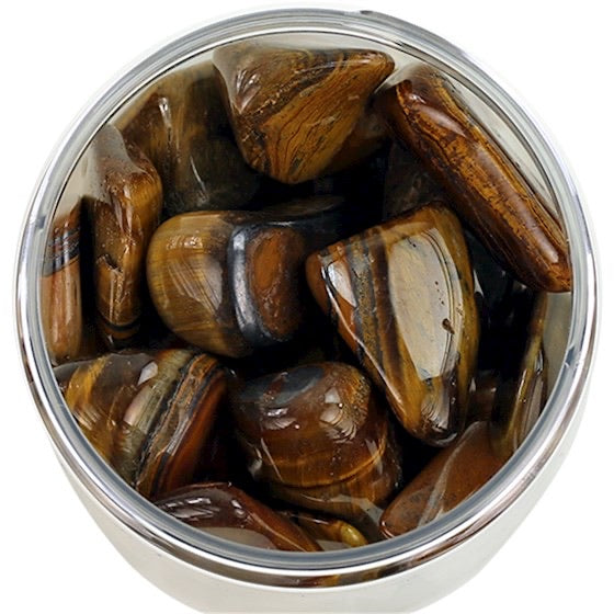 Φυσικό ορυκτό πέτρωμα- Μάτι Τίγρης (Tiger Eye) γυαλισμένες πέτρες. Βάρος:250 γρ Μέγεθος: 3 εκ. - mykarma.gr