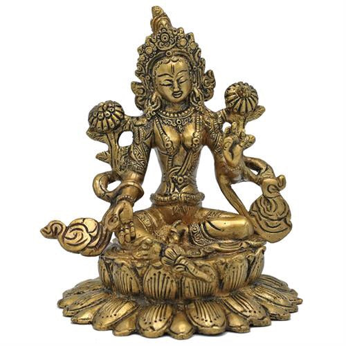 Green Tara - Πράσινη Τάρα. Μέγεθος: 15,5cm Βάρος: 1500 γρ. Υλικό:Ορείχαλκος - mykarma.gr