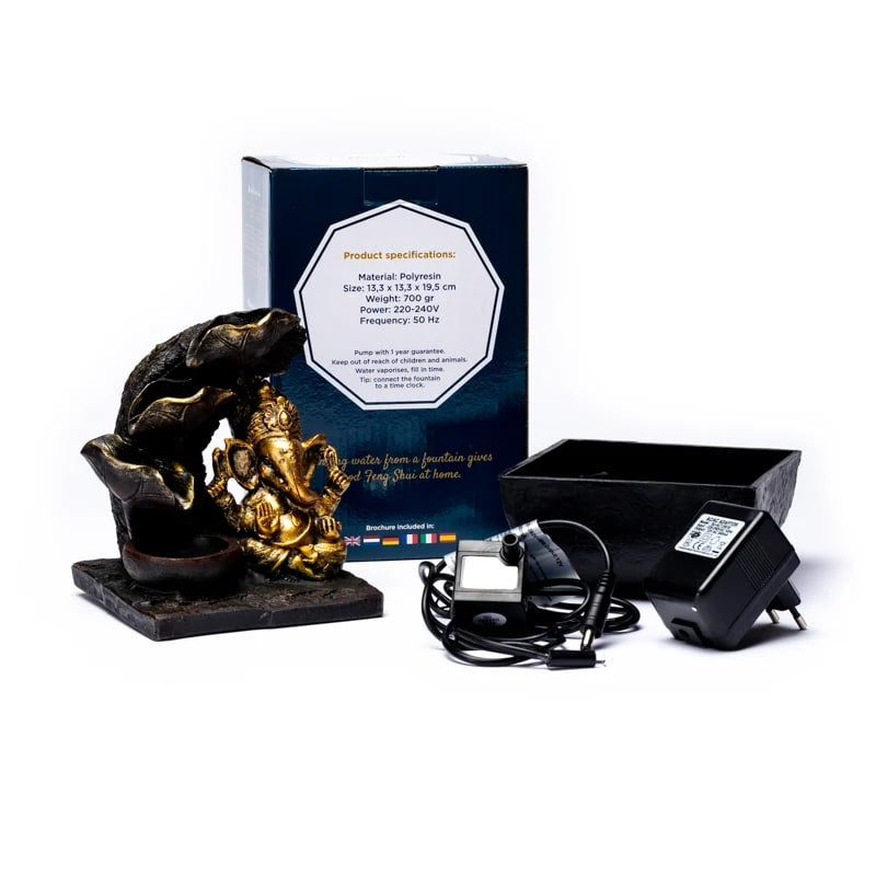 Συντριβάνι με Ganesha. Διαστάσεις: 13,3 Χ 13,3 Χ 19,5 εκ. - mykarma.gr