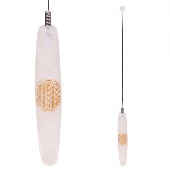 Bio-tensor με κεραία ελατηρίου - Ροζ Χαλαζία - Flower of Life  Διαστάσεις: 32 cm - mykarma.gr