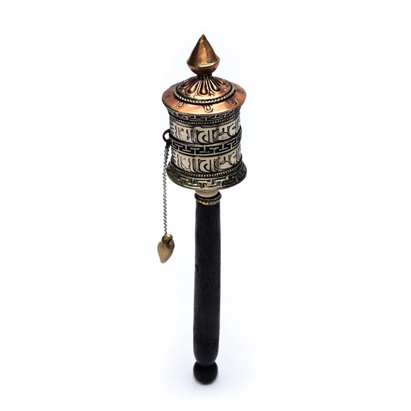 Τροχός προσευχής και καλής τύχης (Prayer Wheel)-Ohm Mani Padme Hum.Διαστάσεις: 21,5 cm. - mykarma.gr