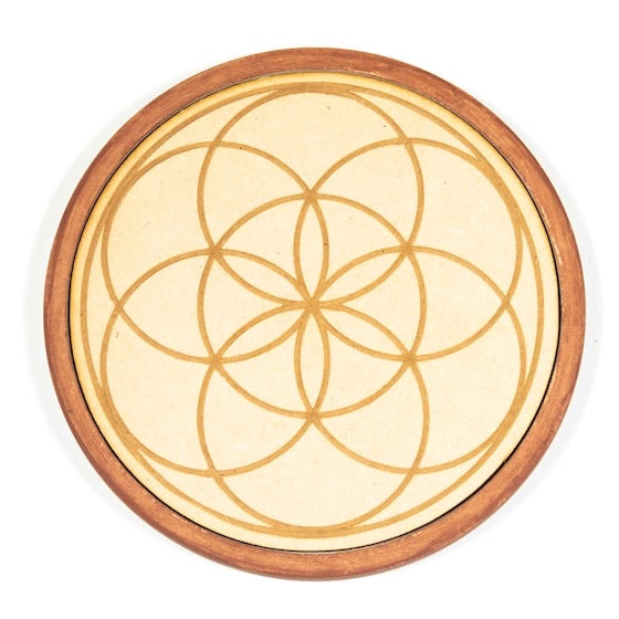 Wood Crystal Grid - Πλέγμα Κρυστάλλων Πλούτου & Αφθονίας-Prosperity.Με 13 ημιπολύτιμους λίθους & ξύλο 15cm. - mykarma.gr