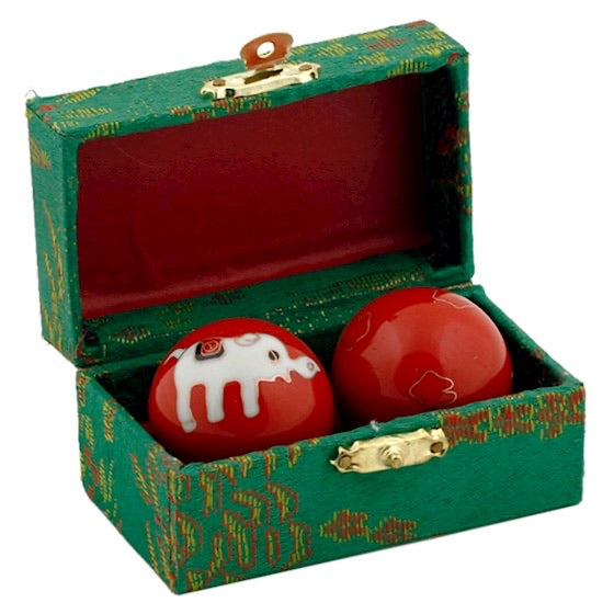 Μπάλες Υγείας - Elephants -χρώμα κόκκινο. Μέγεθος 3,5 εκ.Υλικό:Ατσάλι. - mykarma.gr