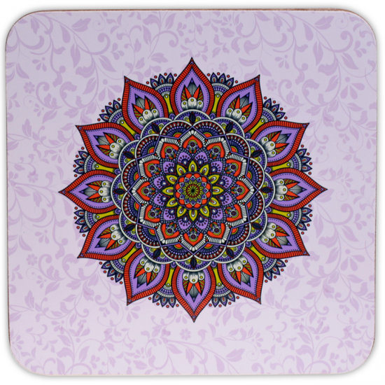 Σετ από 6 σουβέρ Mandala-μωβ- 10 x 10cm - mykarma.gr
