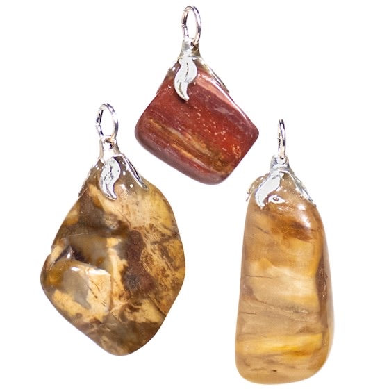 Κρεμαστό Μενταγιόν από Απολιθωμένο Ξύλο (Petrified Wood).Διαστάσεις: 2 εκ.(Η συσκευασία περιέχει 1 τεμάχιο) - mykarma.gr