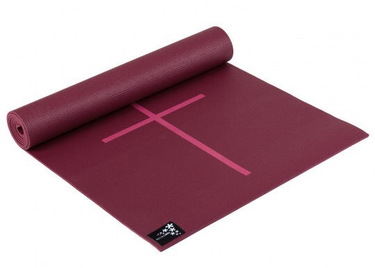 Yogistar- Yoga mat 'Plus-alignment'/Bordeaux-Αντιολισθητικό στρώμα με ευθυγραμμίσεις για Yoga & Pilates.Διαστάσεις :195 cm x 61 cm x 5 mm.Βάρος 1,2 kg - mykarma.gr