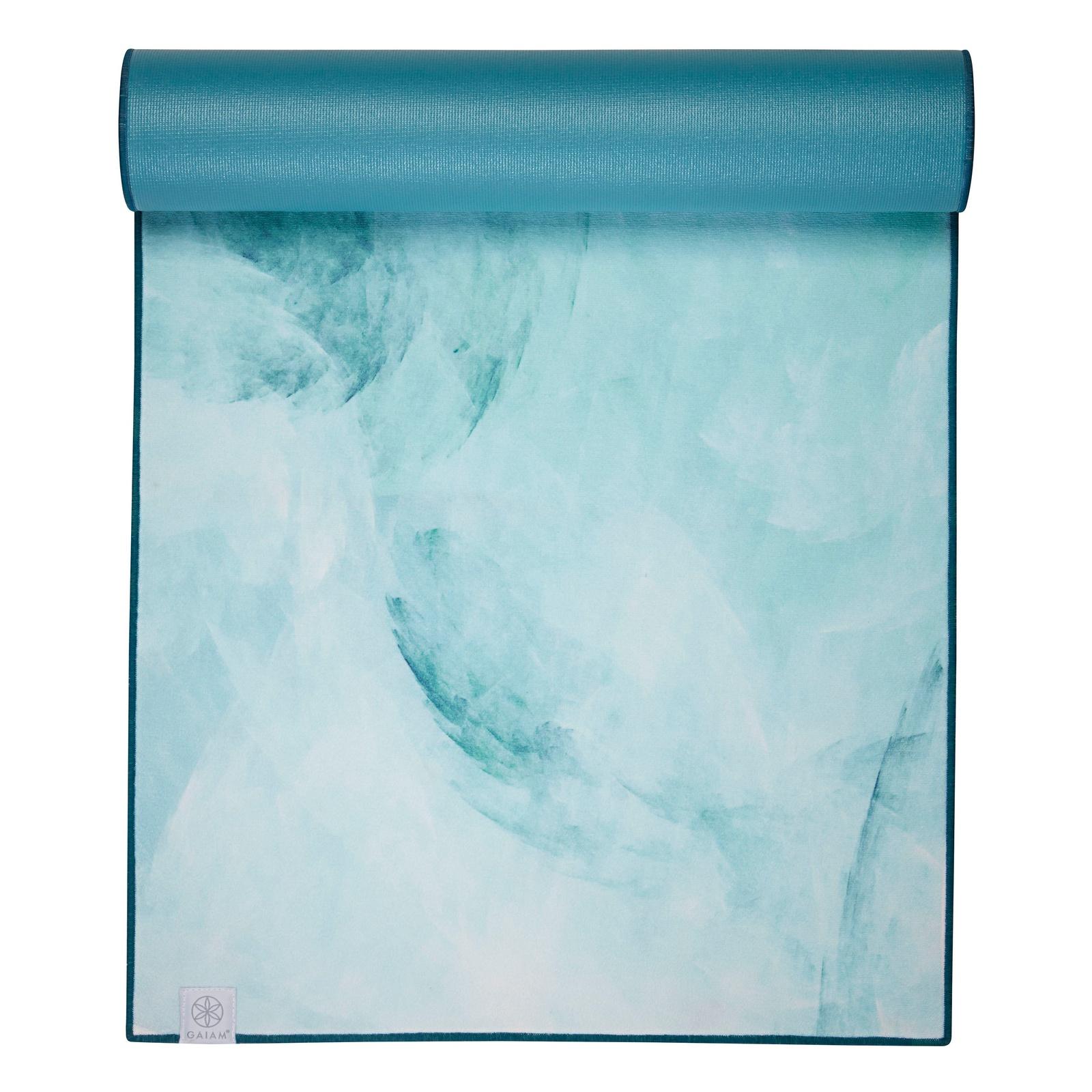 Gaiam Toweled Hot Yoga Mat - 2 σε 1 Στρώμα & Πετσέτα - Seafoam .Διαστάσεις: Μήκος: 173 εκ Πλάτος: 61 εκ Πάχος: 5 mm - mykarma.gr