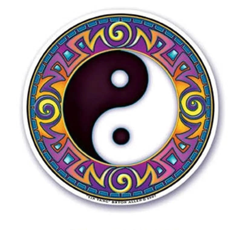 Κρεμαστά τοίχου - Αυτοκόλλητο Yin Yang.Διαστάσεις: 10,5 εκ - mykarma.gr