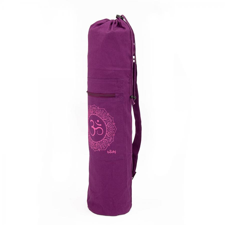 Bodhi Yoga Mat Bag Shakti - Τσάντα Μεταφοράς Ohm για στρώμα με πρακτικό κορδόνι - βαμβάκι - purple . Διαστάσεις 70cm x 23cm - mykarma.gr