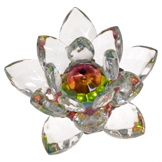 Κρύσταλλοι feng shui Lotus λουλούδι με έγχρωμη καρδιά - μεγάλη Διαστάσεις: 9 εκ - mykarma.gr