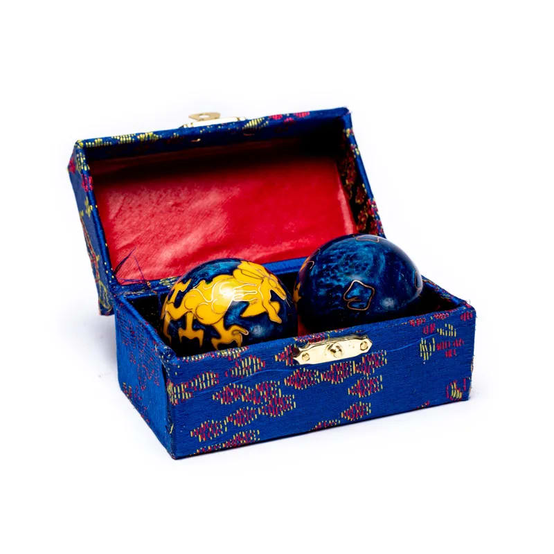 Μπάλες Υγείας - Yellow Dragon -Χρώμα μπλε. Μέγεθος 4 εκ.Υλικό:Ατσάλι. - mykarma.gr