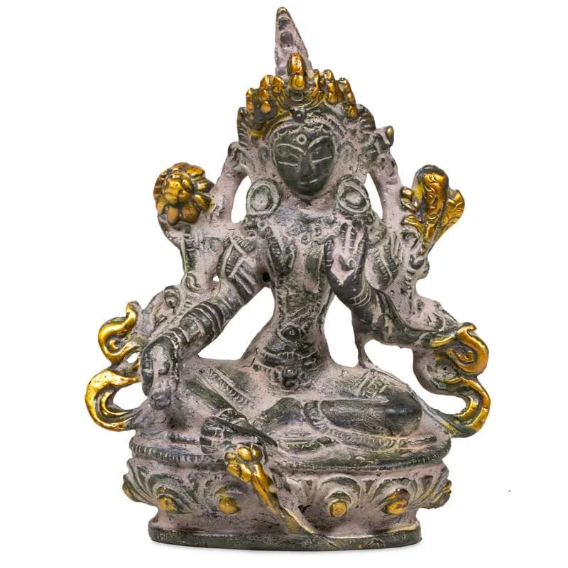 Αγαλμα Πράσινη Τάρα-Green Tara αντικέ - ορείχαλκος Διαστάσεις: 11 εκ - mykarma.gr