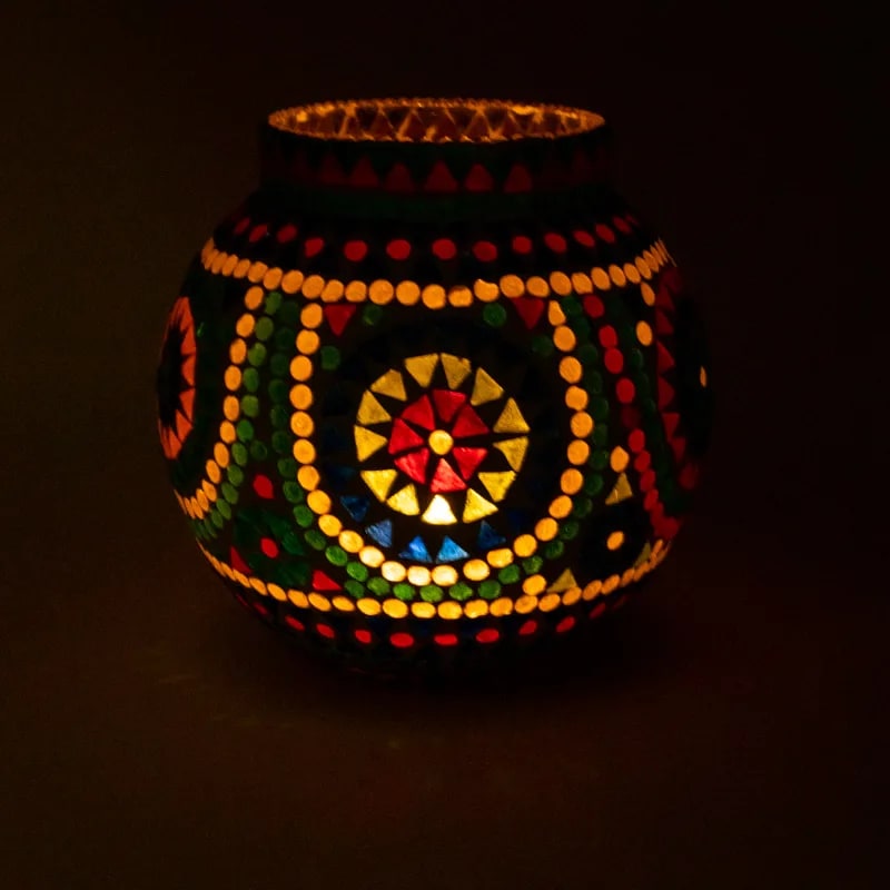 Φωτιστικό για ρεσώ Μωσαϊκό - multicolour. Διαστάσεις: 18 εκ. - mykarma.gr