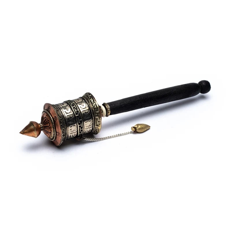 Τροχός προσευχής και καλής τύχης (Prayer Wheel)-Ohm Mani Padme Hum.Διαστάσεις: 21,5 cm. - mykarma.gr