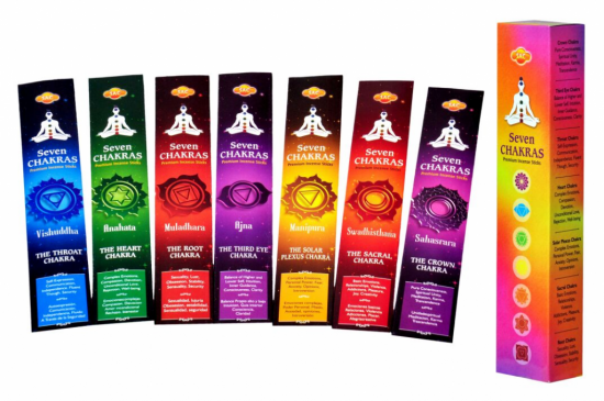 Σετ απο 7 Πακέτα Αρωματικά Στικ Seven Chakra. Βάρος: 42 g - mykarma.gr