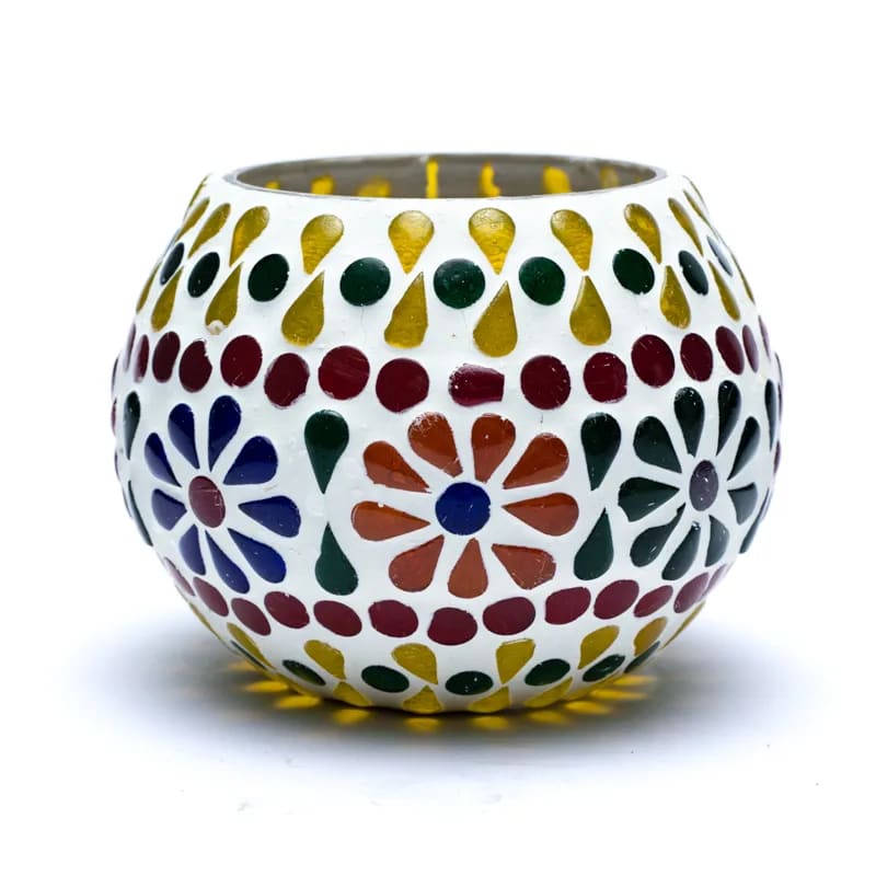 Φωτιστικό για ρεσώ Μωσαϊκό - λουλούδια. Διαστάσεις: 7 εκ. - mykarma.gr