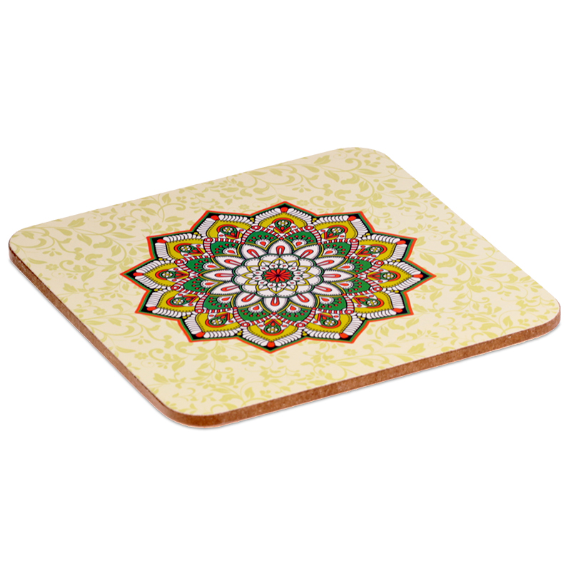 Σετ από 6 σουβέρ Mandala-πράσινο- 10 x 10cm - mykarma.gr