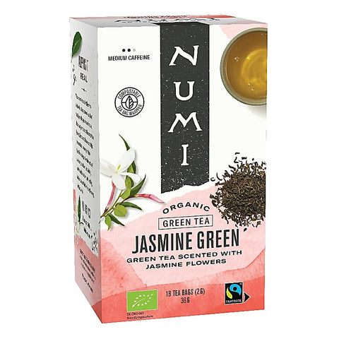 Organic Numi Jasmine Green Tea - 18 x 2 g  ΣΑΚΟΥΛΑΚΙΑ Πράσινο Τσάι με Γιασεμί-περιέχει καφεΐνη - mykarma.gr