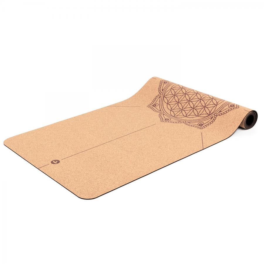 Bodhi Cork Mat Flower of Life | Φυσικό στρωμα απο Φελλό με Λουλούδι της Ζωής .Διαστασεις 185 cm x 66 cm x 4 mm. - mykarma.gr