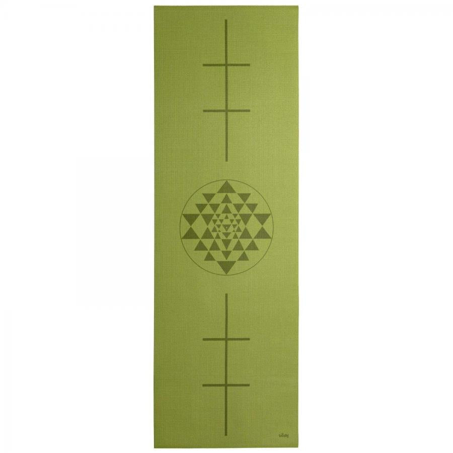 Bodhi στρώμα γιόγκα Leela με Yantra/Alignment - olive green 183 x 60 cm, 4.5 mm - mykarma.gr
