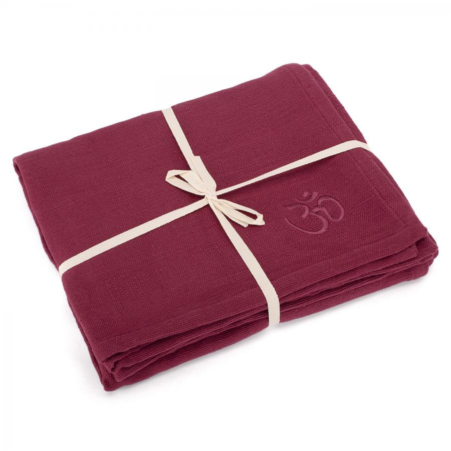 SHAVASANA, cotton yoga blanket -Κουβέρτα Γιόγκα με Ohm - ποικιλία χρωμάτων - βαμβάκι. Μέγεθος: 200 x 150 cm βάρος: 1,5 kg - mykarma.gr