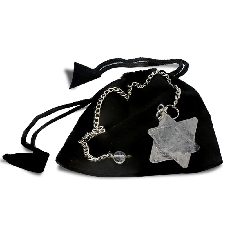 Εκκρεμές (Pendulum) Λευκός Χαλαζίας (Rock Crystal) Merkaba - οκταπλό (2 πυραμίδες) Διαστάσεις: 3 εκ Βάρος:16 γ - mykarma.gr